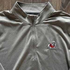 Johnnie-O University of Georgia Standing Dawg 3/4 zip Grey Pullover Men’s XL